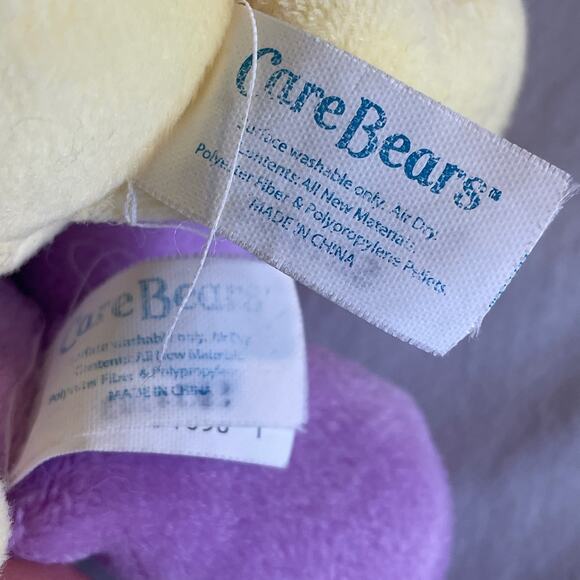 Care Bears Vtg 2002 Lot of 2 Yellow Sunshine Funshine Purple Lollypop Share 9 in - Picture 7 of 8